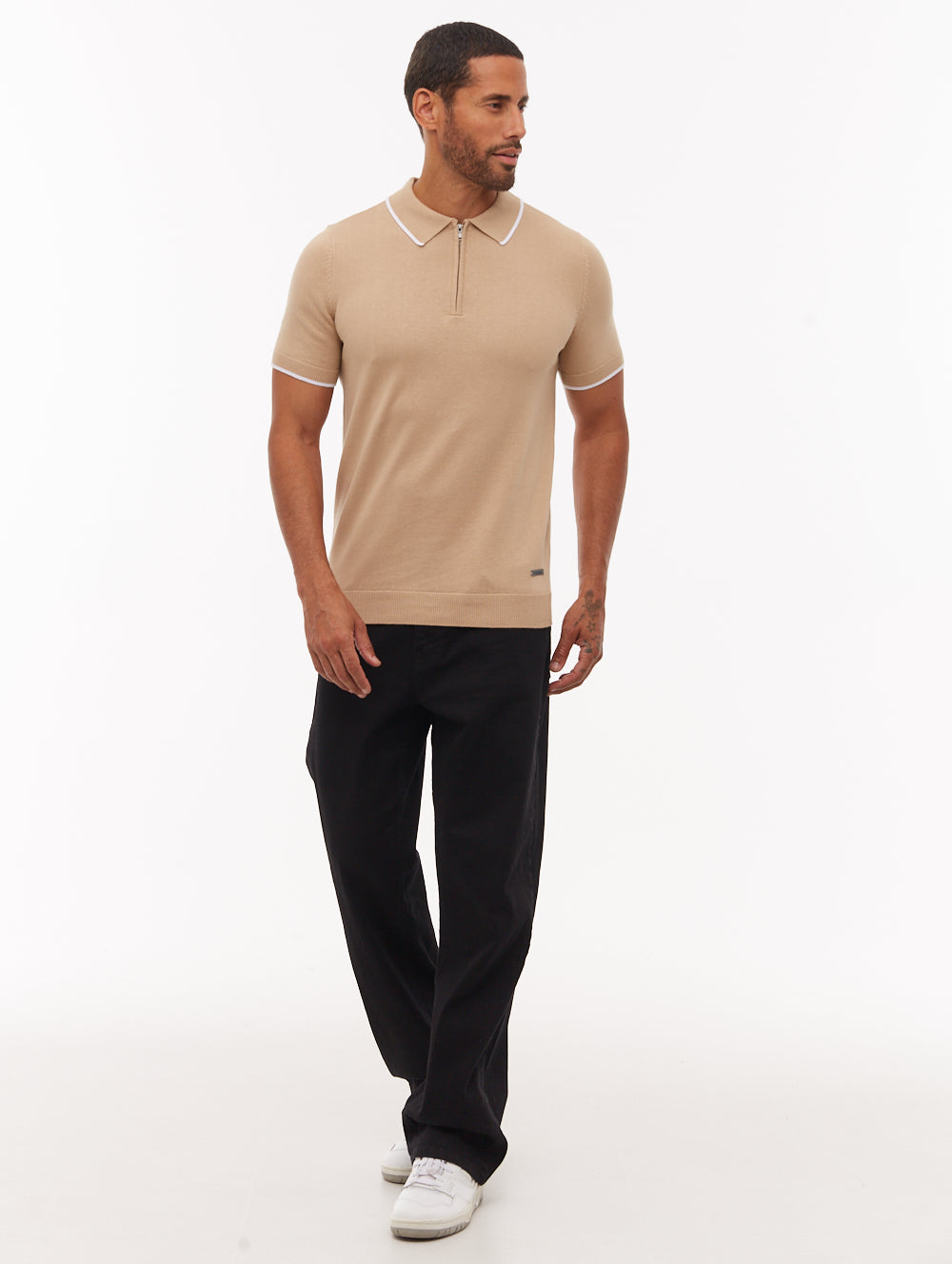 Settio Knit Polo Shirt - Beige
