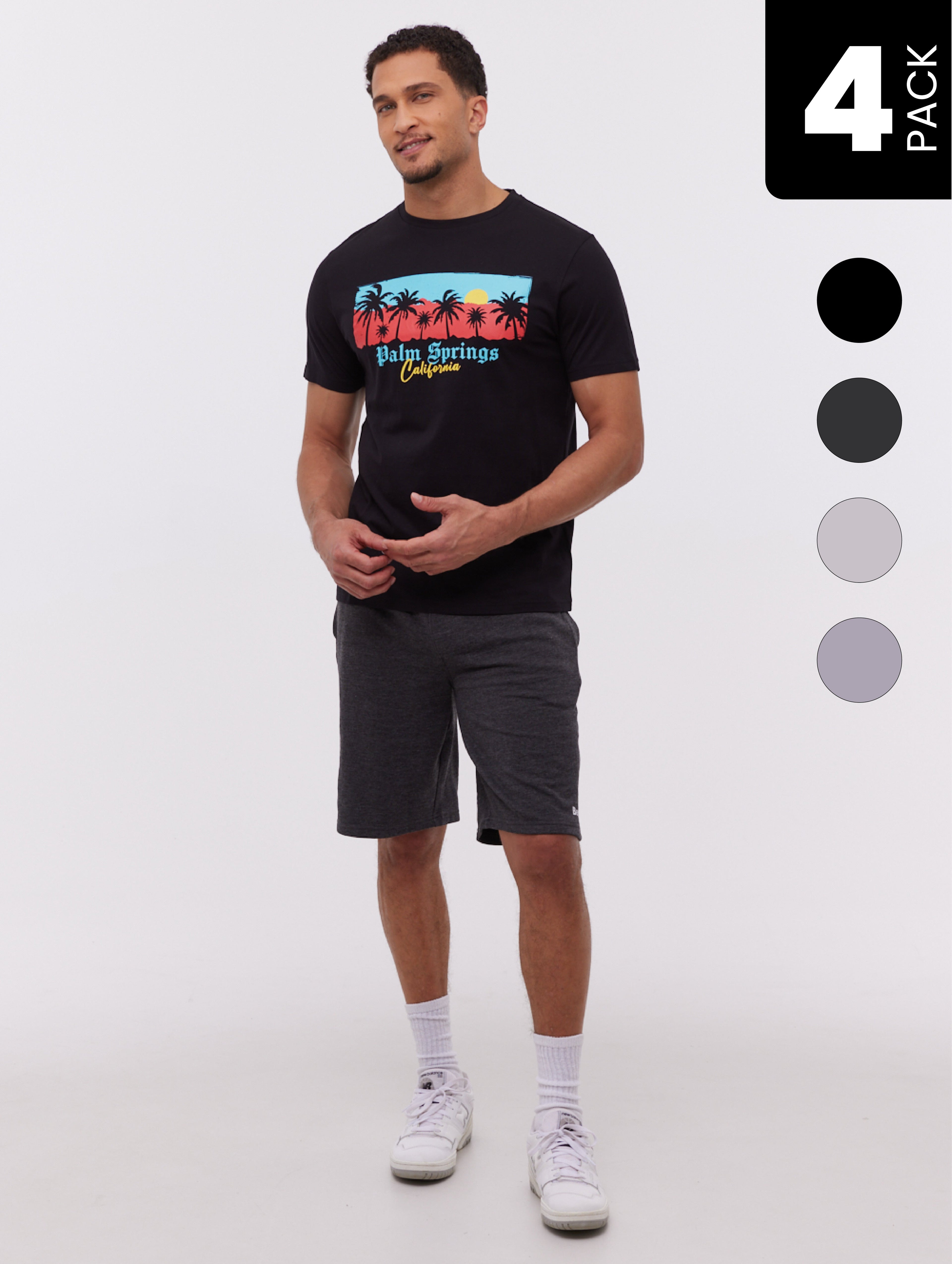 Vetral Graphic T-Shirt & Shorts 4-Pack